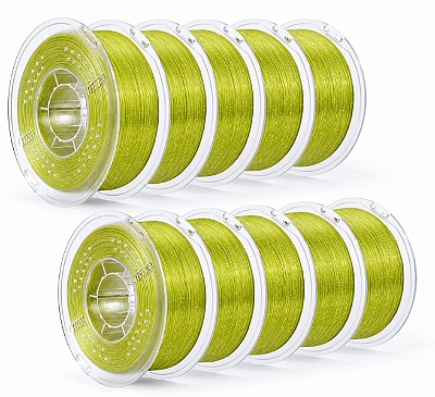 Caixa com 10 Filamentos Elegoo PETG Glitter 1.75mm 1Kg