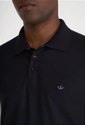 Polo Manga Curta Slim Piquet Docthos Preto