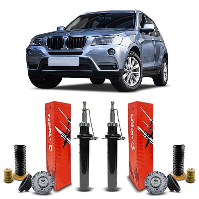 Par Amortecedor + Kit Suporte Coxim Batente Coifa Suspensão Dianteira Bmw X4 F26 2014 2015 2016 2017 2018