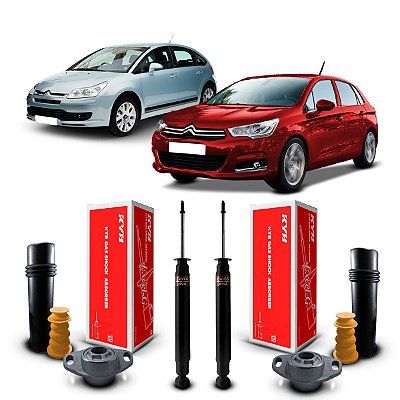 Par Kit Amortecedor Kayaba Coxim Guarda Pó Suspensão Traseira Citroen C4 2007 2008 2009 2010 2011 2012 2013 2014 2015