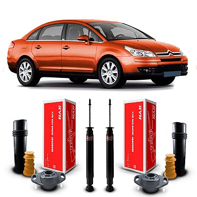 Par Kit Amortecedor Kayaba Coxim Guarda Pó Suspensão Traseira Citroen C4 Pallas 2007 2008 2009 2010 2011 2012 2013 2014