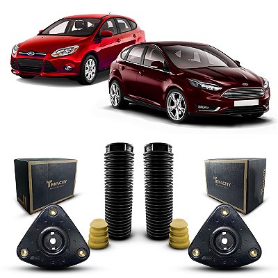 Par Kit Coxim Suporte Batedor + Batente Coifa Amortecedor Dianteiro Ford Focus Hatch 2014 2015 2016 2017 2018 2019