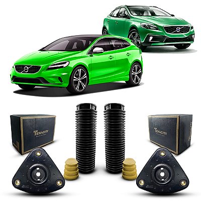 Par Kit Reparo Coxim Suporte Batedor + Batente Coifa Amortecedor Dianteiro Volvo V40 2013 2014 2015 2016 2017 2018 2019