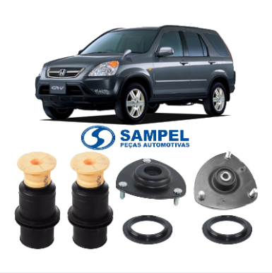Par Kit Coxim Batente Sampel Dianteiro Honda Crv 2002 A 2006