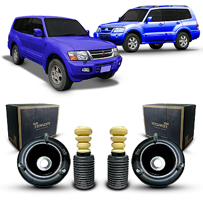 2 Kit Coxim Amortecedor Dianteiro Tenacity Batente Coifa Mitsubishi Pajero Full 2000 2001 2002 2003 2004 2005 2006 2007