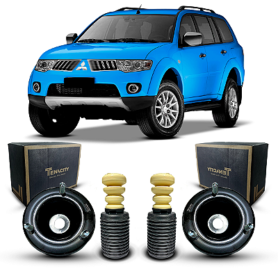 Par Kit Coxim Suporte Superior Amortecedor Dianteiro Tenacity Batente Coifa Mitsubishi Pajeiro Dakar 2009 2010 2011 2012
