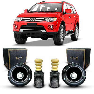 2 Kit Coxim Suporte Amortecedor Dianteiro Tenacity Batente Coifa Mitsubishi Pajeiro Dakar 2013 2014 2015 2016 2017 2018