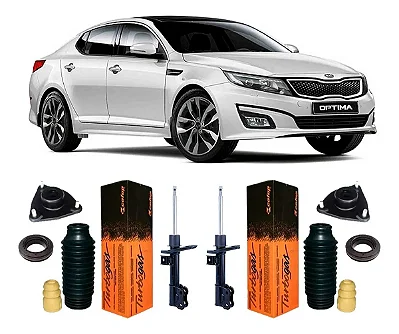 2 Amortecedor + Kit Batente Dianteiro Kia Optima 2012 A 2016