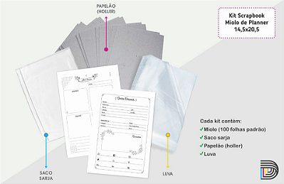 Miolo de Planner 2027 | Kit Scrapbook | 14,5x20,5cm