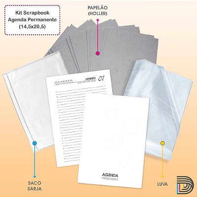 Agenda Permanente | Kit Scrapbook | 14,5x20,5cm