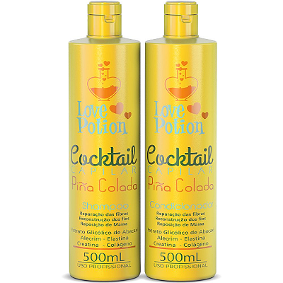 PINA COLADA COCKTAIL - SHAMPOO E CONDICIONADOR 500ML - LOVE POTION