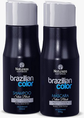 SHAMPOO E MÁSCARA MATIZADORA SILVER BLACK NATUREZA