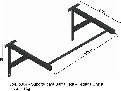 Suporte para Barra Fixa Pegada Única Stark Fitness