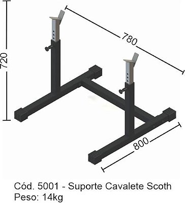 Suporte Cavalete para Rosca Scoth Stark Fitness