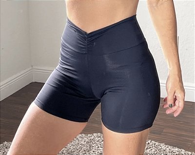 Short Cós Franzido Preto