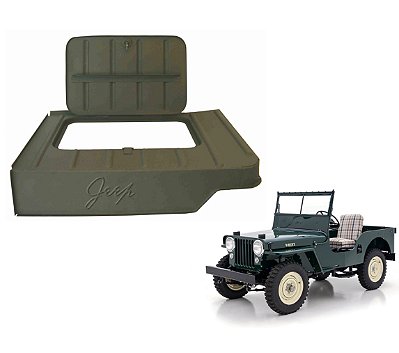 CAIXA DE FERRAMENTAS ESPECIAL COM TAMPA E ESTAMPA JEEP WILLYS CJ3 CJ3B