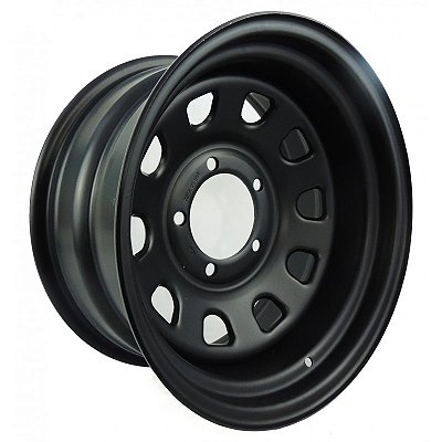 Roda Daytona Black 15x8 - 6 Furos de 139.7 Preto Fosco Eletrostático