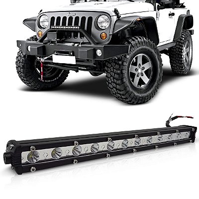 BARRA FAROL DE MILHA AUXILIAR UNIVERSAL SLIM OFF-ROAD 12 LEDS 36W