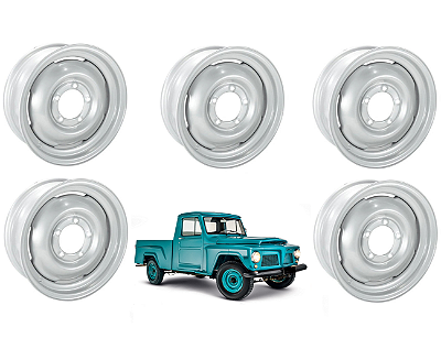 JOGO DE RODA ORIGINAL PICK-UP JEEP F75 FORD / WILLYS 16X4,5 - 5 UN