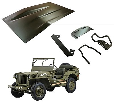 KIT REBAIXO LATERAL E FIXAÇÃO PÁ E MACHADO JEEP FORD GPW E WILLYS MB