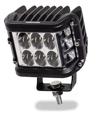 Farol Milha Led Retangular Premium Alumínio 12 Led Strobo 36v Tarponn