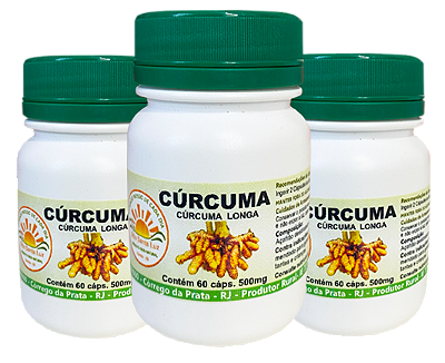 Cúrcuma 500mg - 60 Capsulas - Kit com 3 frascos