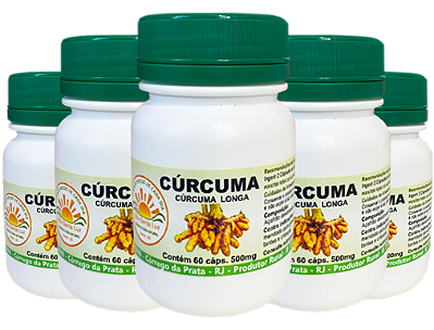Cúrcuma 500 mg 60 Caps Kit com 5 frascos