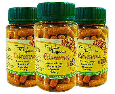 Cúrcuma PREMIUM 500 mg -  com 90 Capsulas - Kit com 3 frascos