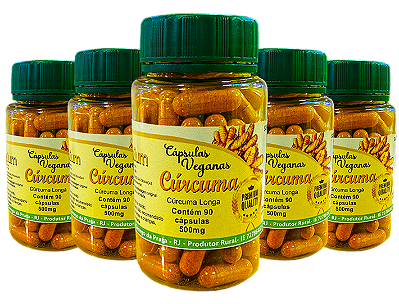 Cúrcuma PREMIUM 500 mg 90 Caps Kit com 5 frascos