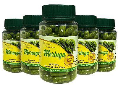 Moringa PREMIUM 500mg 90 Caps Kit com 5 frascos