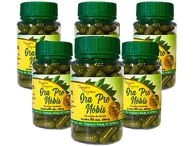 Ora Pro Nobis PREMIUM 500mg -  90 Capsulas - Kit com 6 frascos