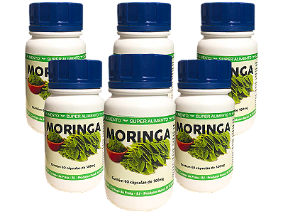 Moringa 500 mg - com 60 Cápsulas - Kit com 6 frascos