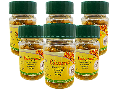 Cúrcuma PREMIUM 500 mg  -  60 Capsulas - Kit com 6 frascos