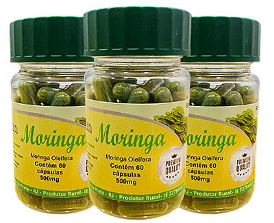 Moringa PREMIUM 500mg -  60 Cápsulas - Kit com 3 frascos