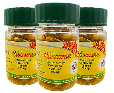 Cúrcuma PREMIUM 500 mg -  com 60 Capsulas - Kit com 3 frascos