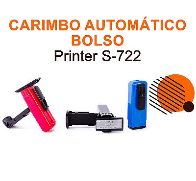 Carimbo de Bolso Automático Shiny Printer S-722 - 14x38mm