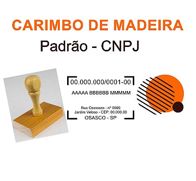 Carimbo CNPJ Padrão - Base Madeira