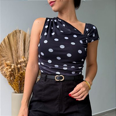 Blusa Tathi Poá Preta