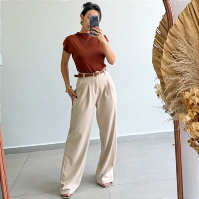 Calça Carolina Alfaiataria Nude