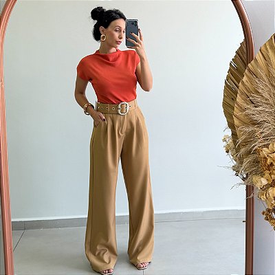 Calça Carolina Alfaiataria Caramelo