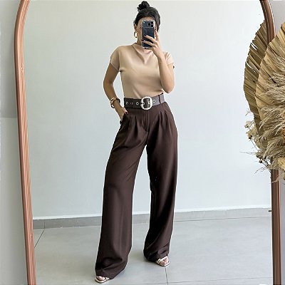 Calça Carolina Alfaiataria Marrom