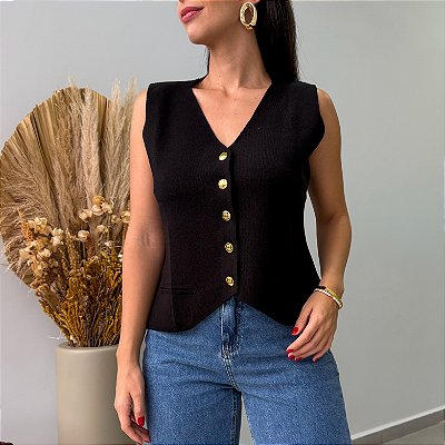 Colete Zara Modal Preto