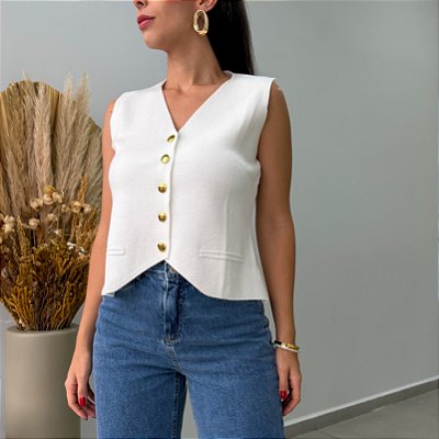 Colete Zara Modal Branco