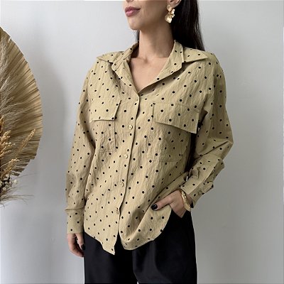 Camisa de Poá Meg Verde Oliva