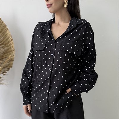 Camisa de Poá Meg Preta