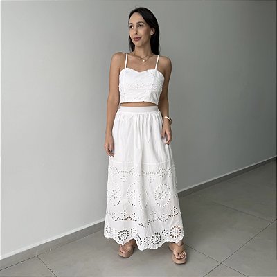 Conjunto Saia e Cropped Mel