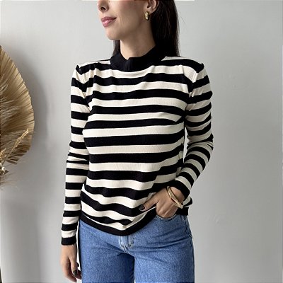 Blusa Listrada Manga Longa Fabí