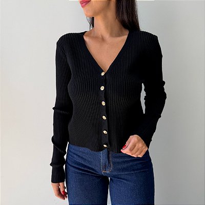 Conjunto de Blusas Tricot Cecilia Preto