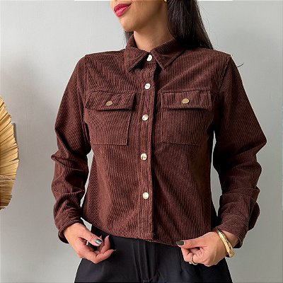 Jaqueta Cotelê Marrom Chocolate