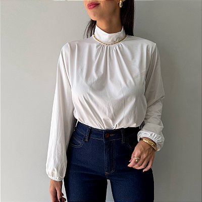 Blusa Sol Feminina Manga Longa Branca